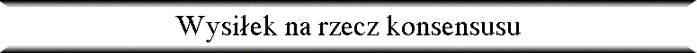Wysi�ek na rzecz konsensusu