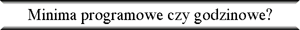 Minima programowe czy godzinowe?
