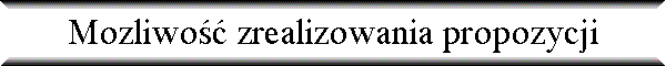 Mozliwo�� zrealizowania propozycji