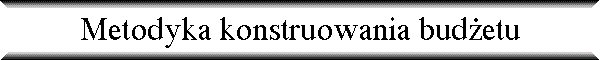 Metodyka konstruowania bud�etu