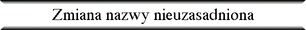 Zmiana nazwy nieuzasadniona