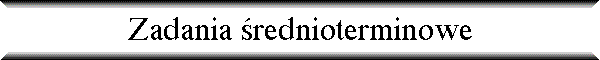 Zadania �rednioterminowe